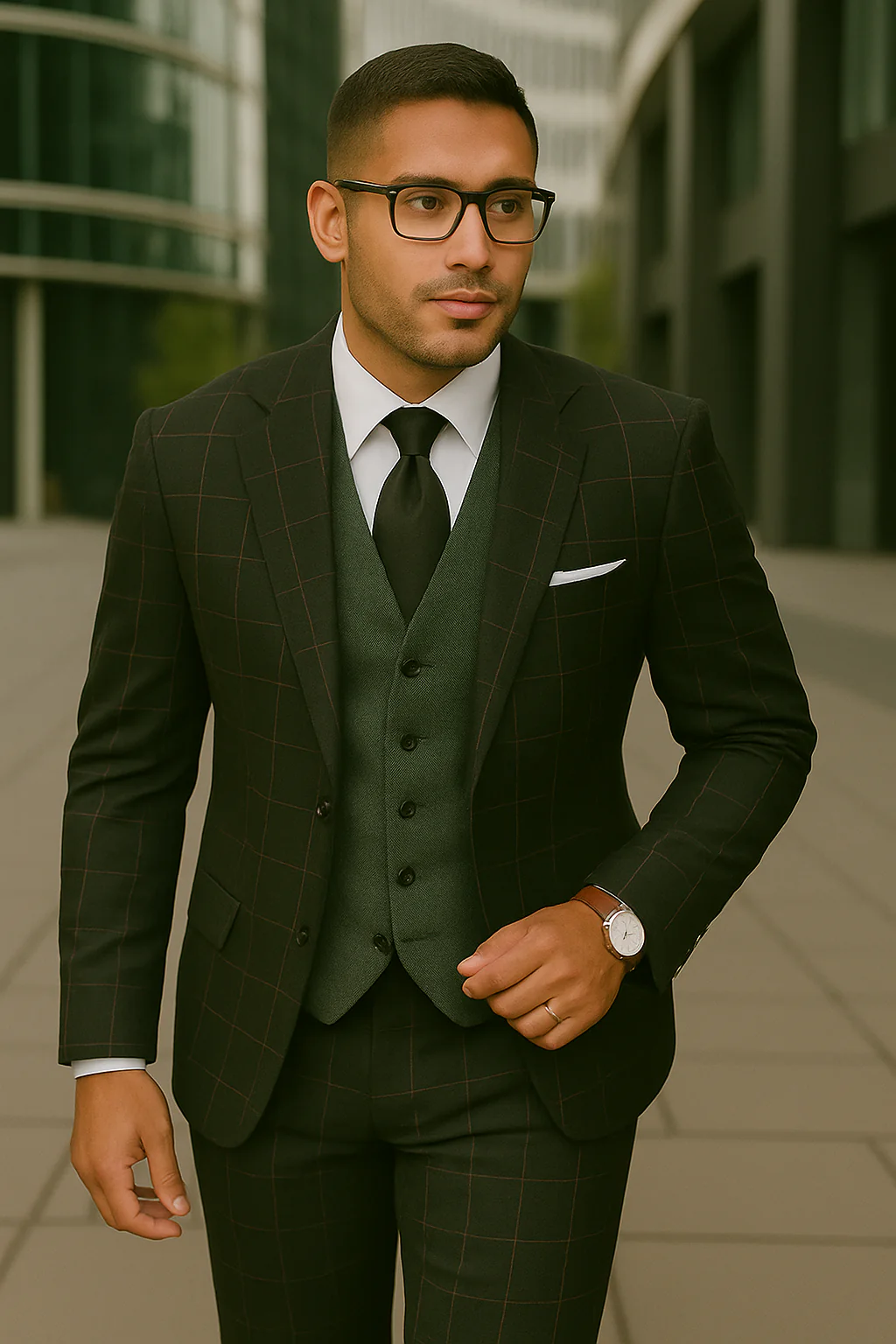 Wool Suit - Italian Made Business Suit by Statement Men's 3 Piece 100% Wool Modern Fit Suit - Bold Accent Color - Image 13
