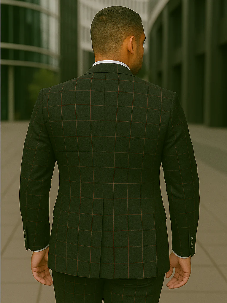 Wool Suit - Italian Made Business Suit by Statement Men's 3 Piece 100% Wool Modern Fit Suit - Bold Accent Color - Image 14