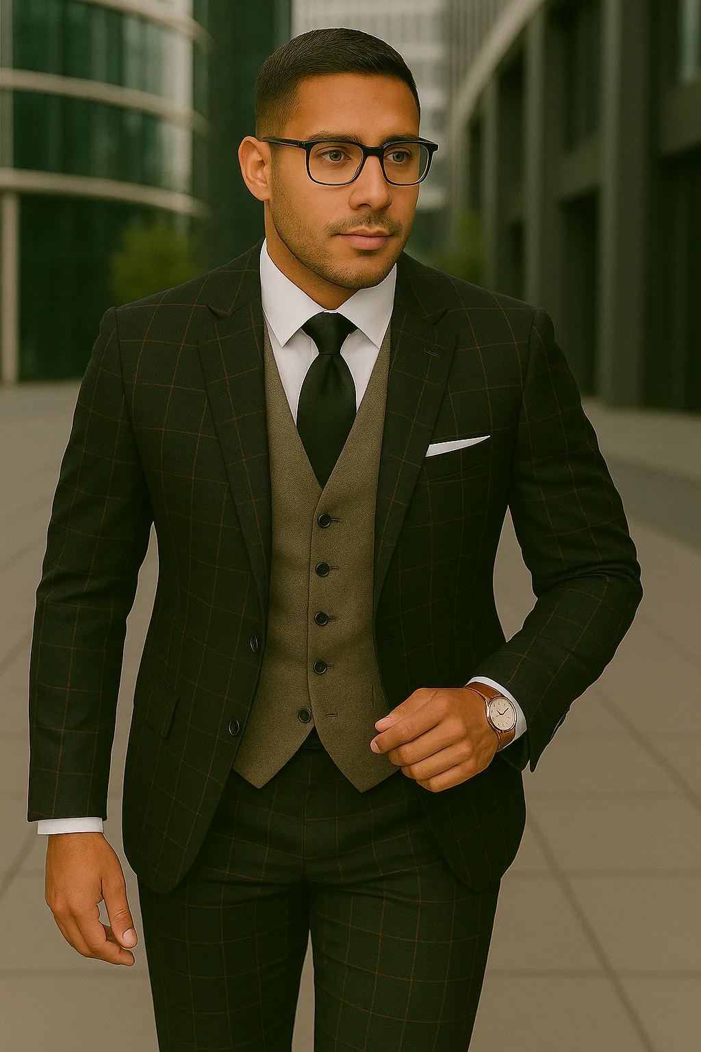 Wool Suit - Italian Made Business Suit by Statement Men's 3 Piece 100% Wool Modern Fit Suit - Bold Accent Color - Image 17