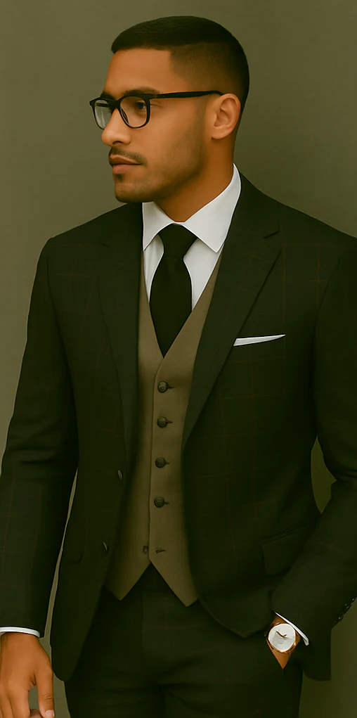 Wool Suit - Italian Made Business Suit by Statement Men's 3 Piece 100% Wool Modern Fit Suit - Bold Accent Color - Image 19