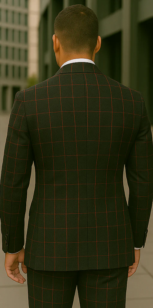 Wool Suit - Italian Made Business Suit by Statement Men's 3 Piece 100% Wool Modern Fit Suit - Bold Accent Color - Image 8