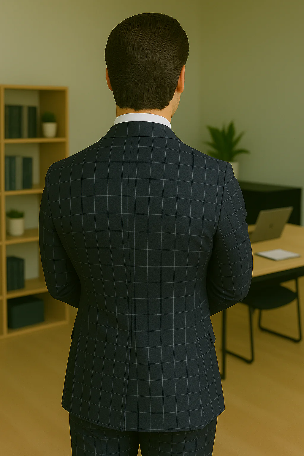 Wool Suit - Italian Made Business Suit by Statement Men's 3 Piece 100% Wool Modern Fit Suit - Fashion Pattern - Image 20