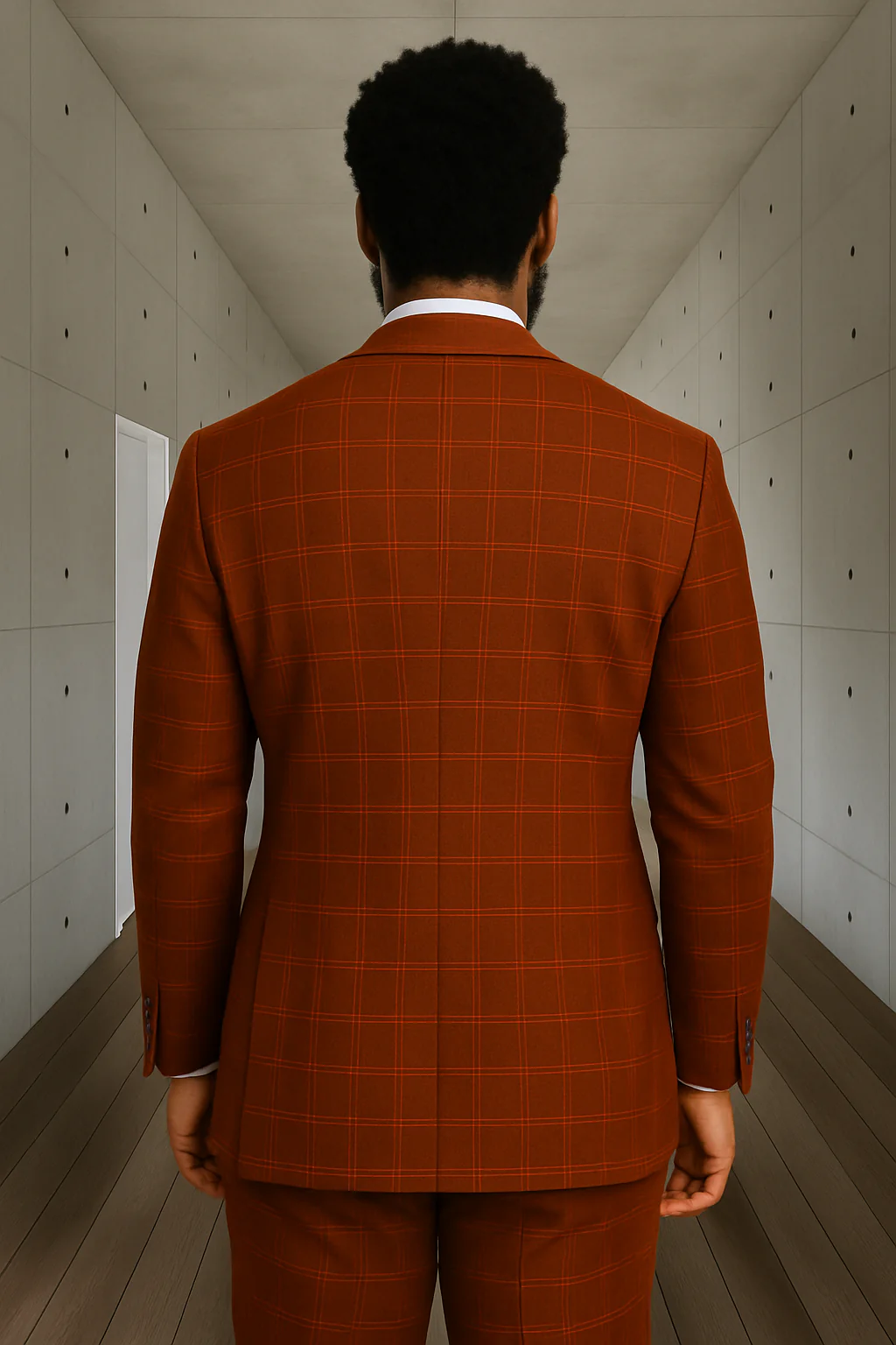 Wool Suit - Italian Made Business Suit by Statement Men's 3 Piece 100% Wool Modern Fit Suit - Sharp Plaid Pattern - Image 19