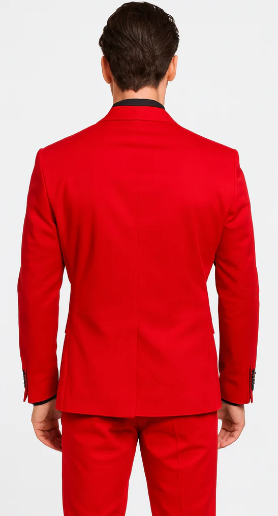 WTXVelvet2BV Alberto Nardoni Men's Red Velvet Suit velour Men's blazer Jacket & Pants (Matching) - Image 2
