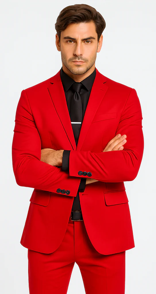 WTXVelvet2BV Alberto Nardoni Men's Red Velvet Suit velour Men's blazer Jacket & Pants (Matching) - Image 5