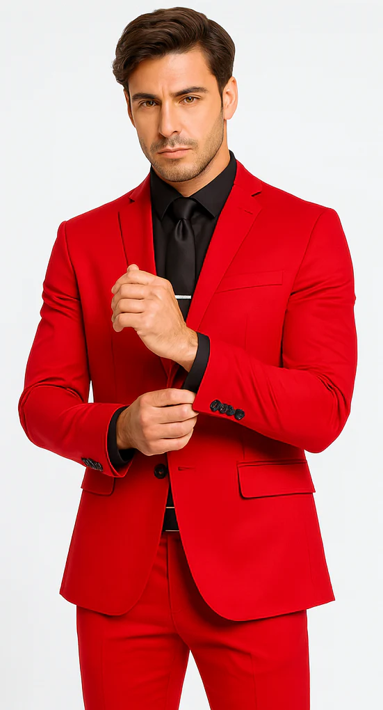 WTXVelvet2BV Alberto Nardoni Men's Red Velvet Suit velour Men's blazer Jacket & Pants (Matching) - Image 6