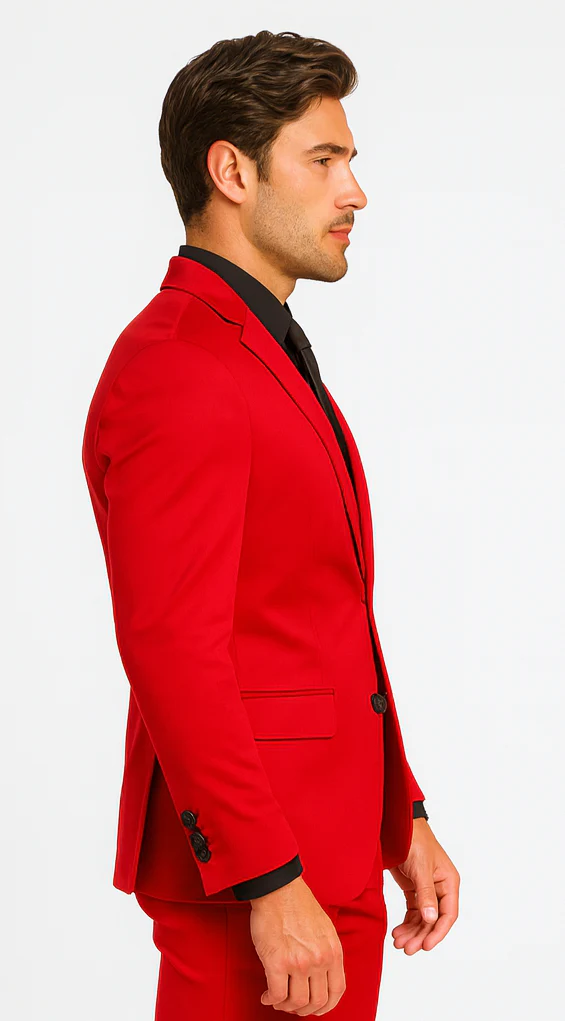 WTXVelvet2BV Alberto Nardoni Men's Red Velvet Suit velour Men's blazer Jacket & Pants (Matching) - Image 7