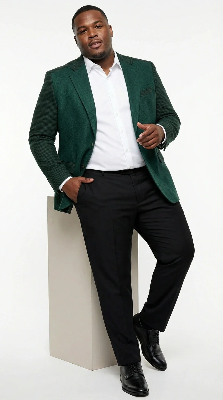 Zacchi Brand Men’s Dark Green Textured Blazer – Classic Single Button Sport Coat with Notch Lapel Formal Jacket - Image 7